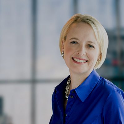 image of Julie Sweet, chair and CEO of Accenture in blue shirt | Accenture Q3
