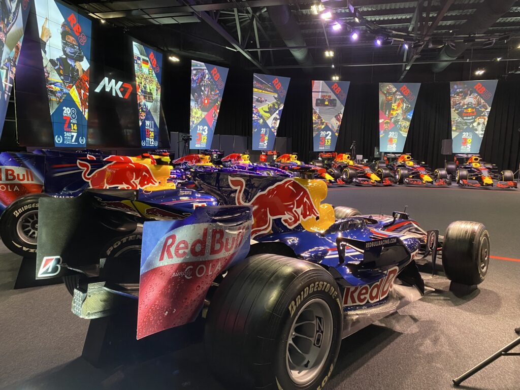 Image of Red Bull Racing cars at Red Bull Racing HQ