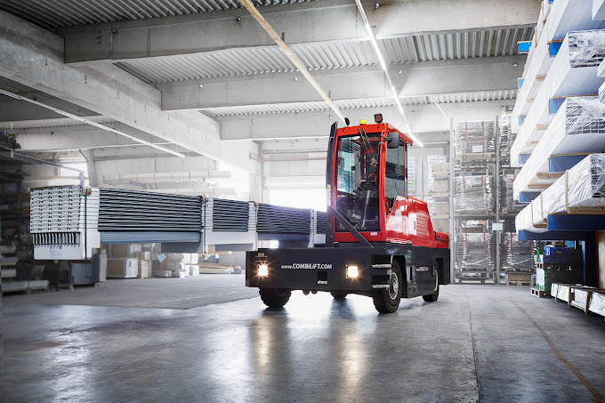 image of red Forklift in warehouse | infor combilift