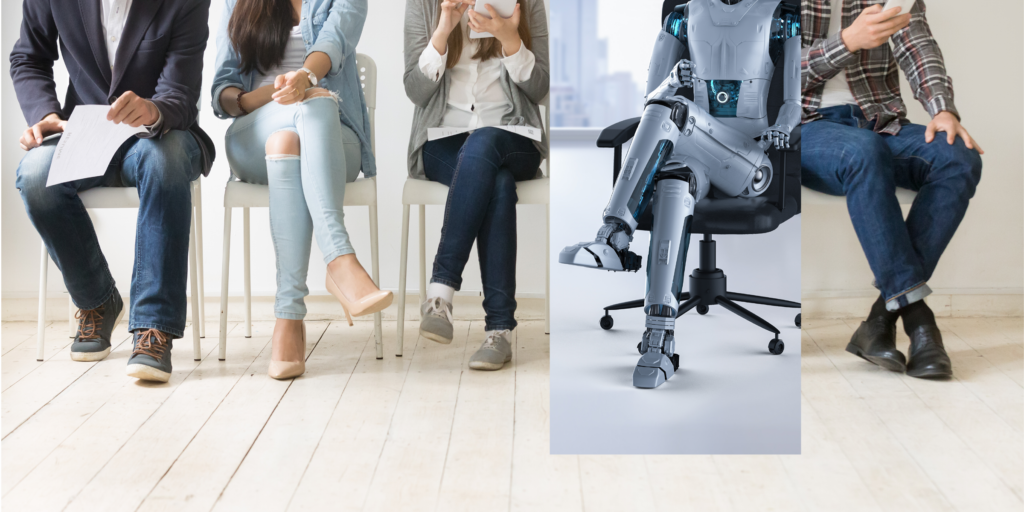 image of humans and one robot | low-code