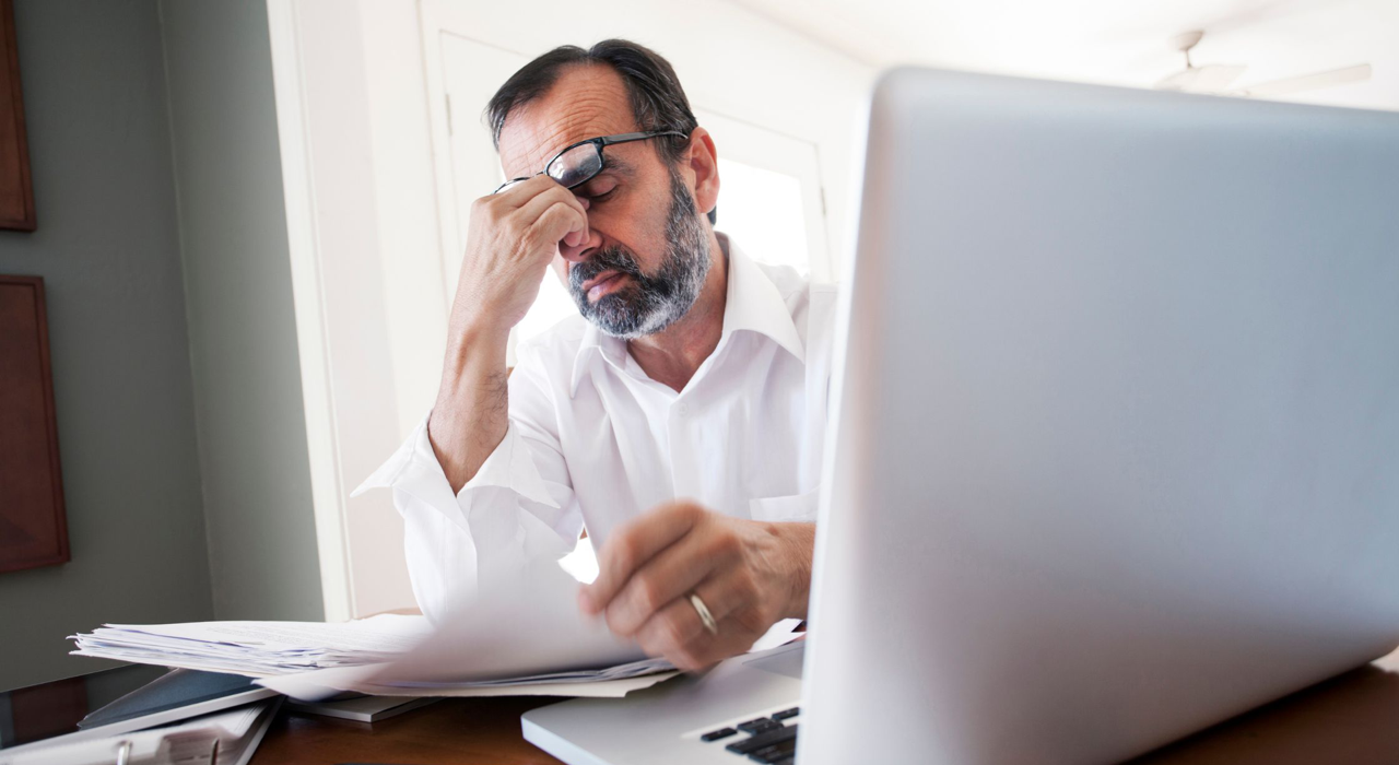 man at desk