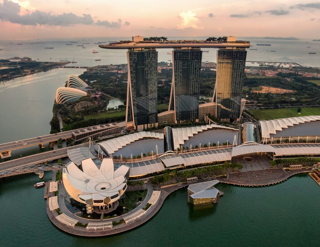 an aerial view of Singapore