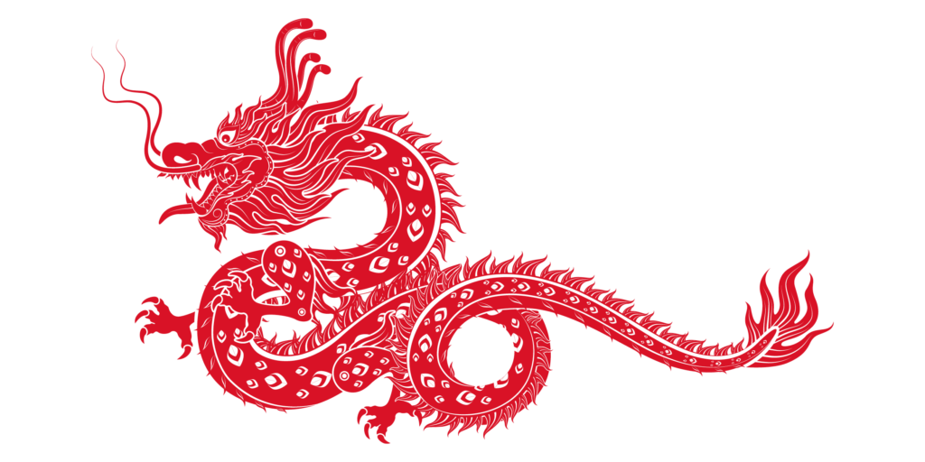 image of a red dragon for the lunar new year