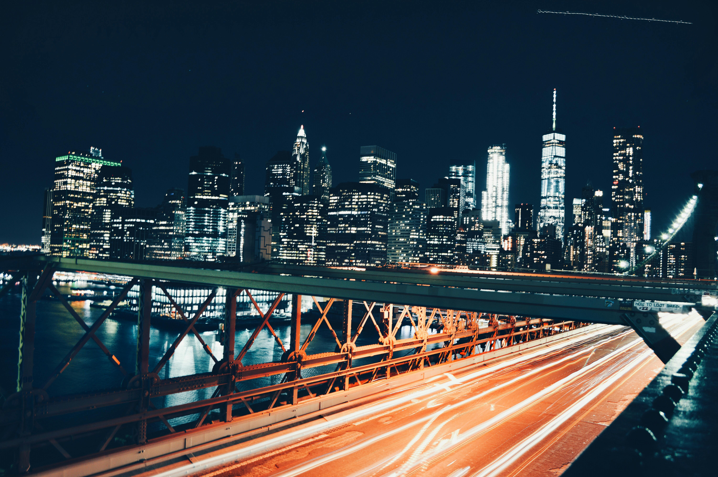 city skyline at night