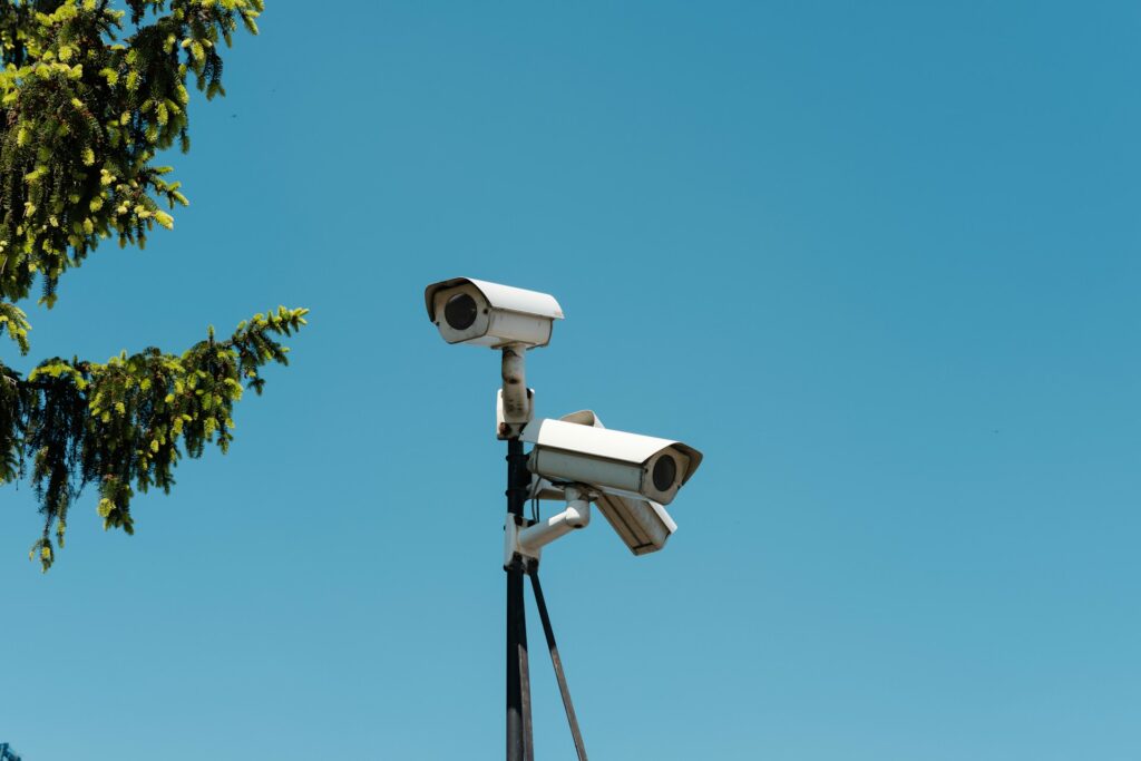 image of two security cameras | CyberCare