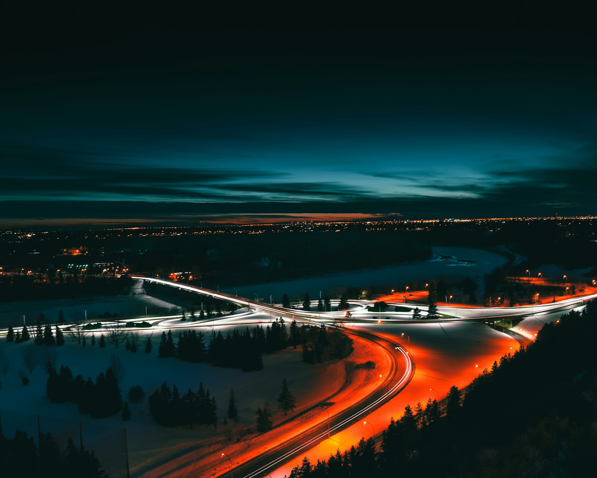 abstract image of long exposure car lights on motorways | continuous improvement