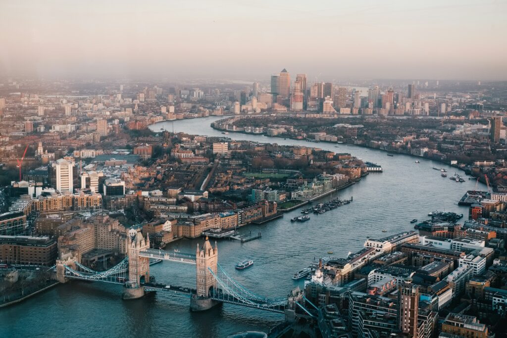 A skyline view of the city of London, with the tower of London and the river Thames taking focus in the centre | UK SAP