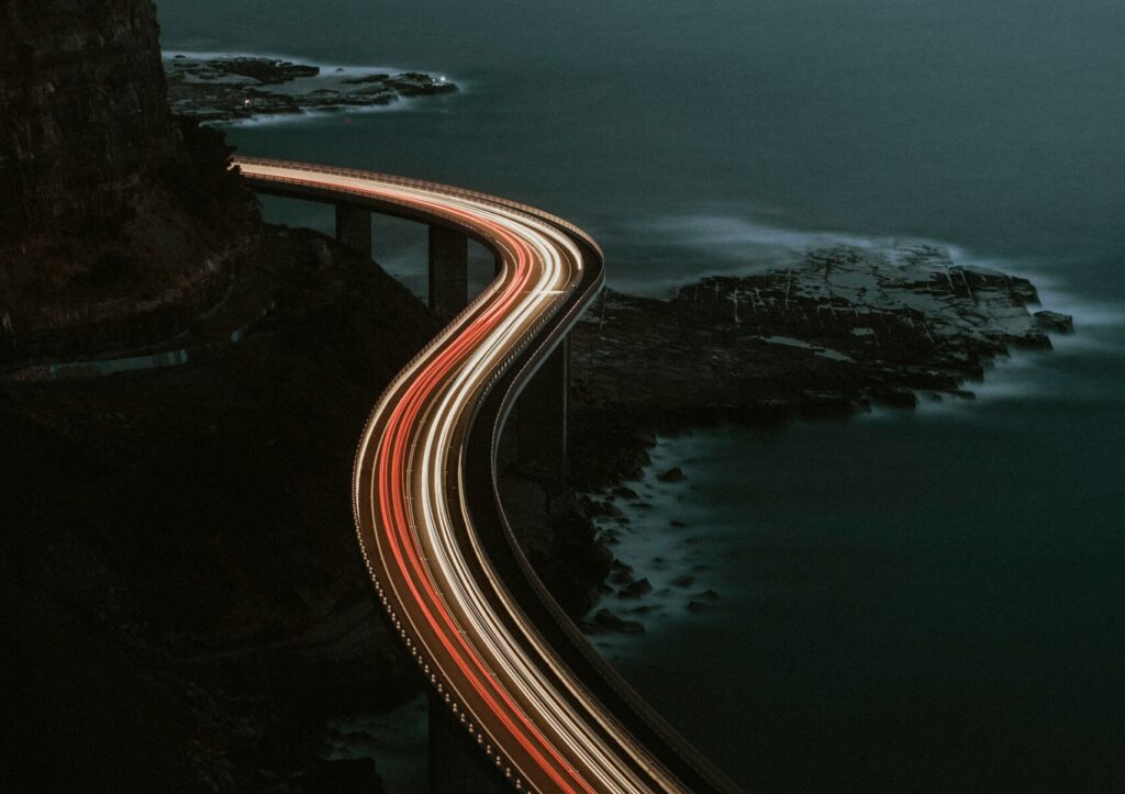 image of long exposure car lights on road | SQL Connect