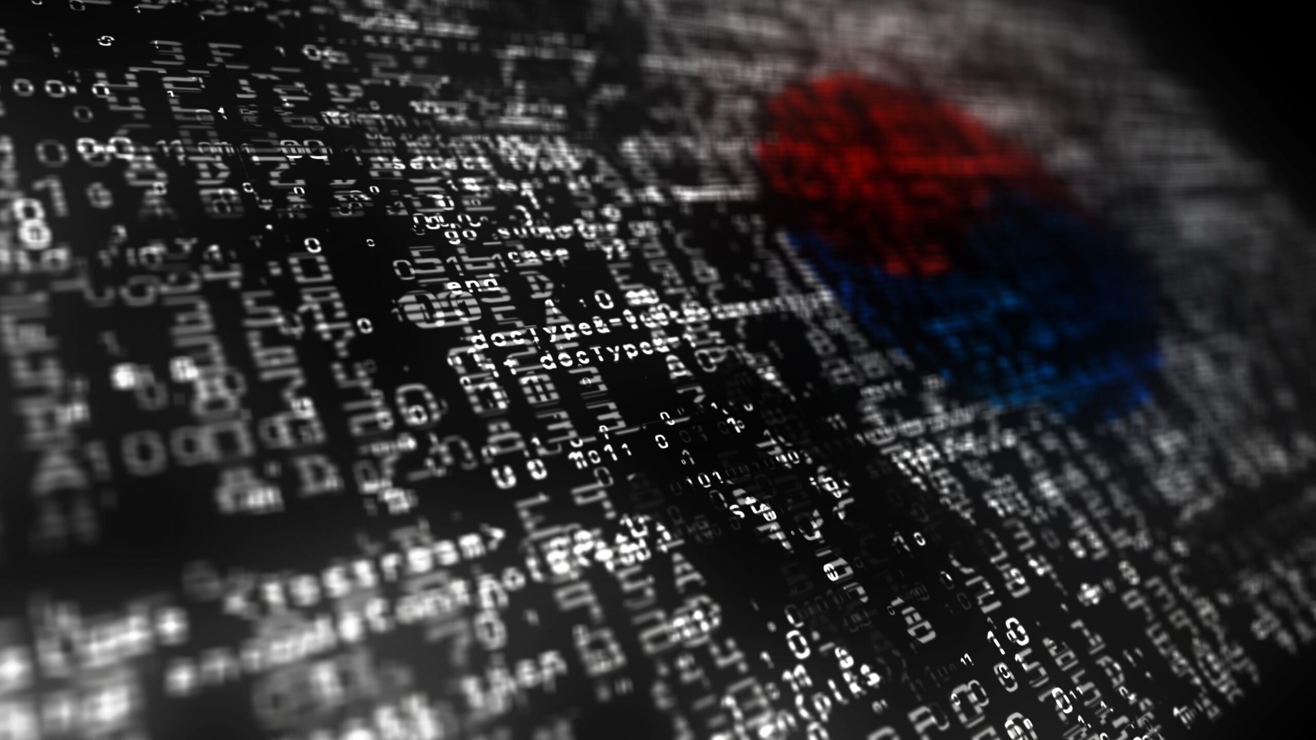 Data with South Korea flag in the background