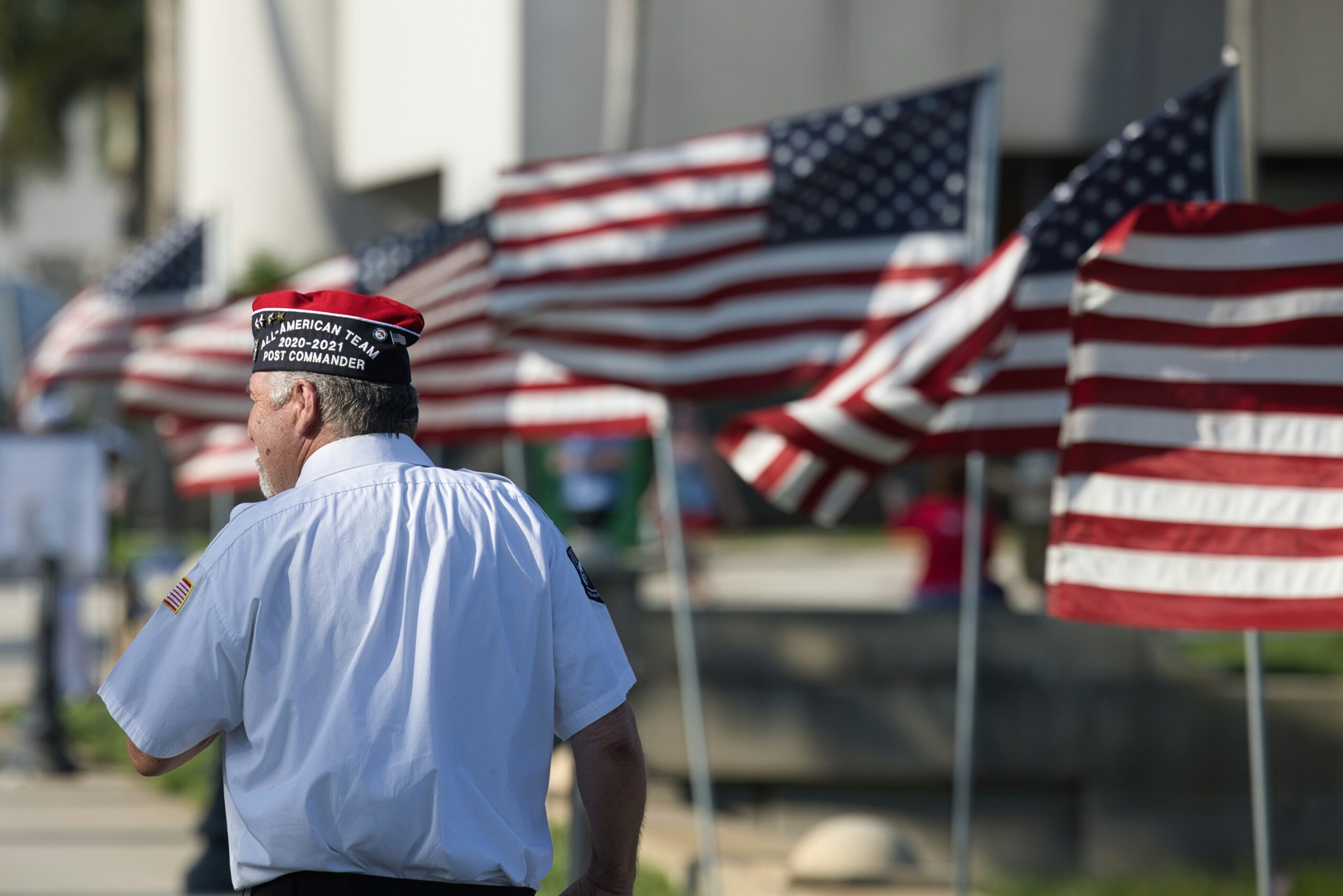 US Army Vet and US Flags