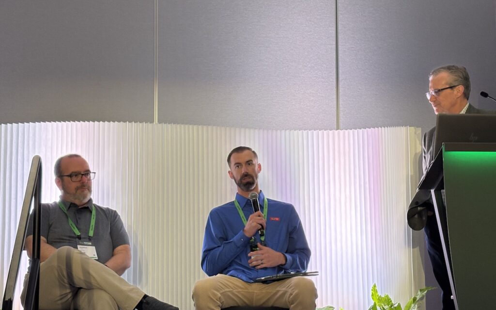 Left to right: Matthew Comer, IT Director at Enzymedica; Spencer Klein, Director of Enterprise Services at Yakima Chief Hops; Mike Edgett, Sage Director of Product Marketing. 