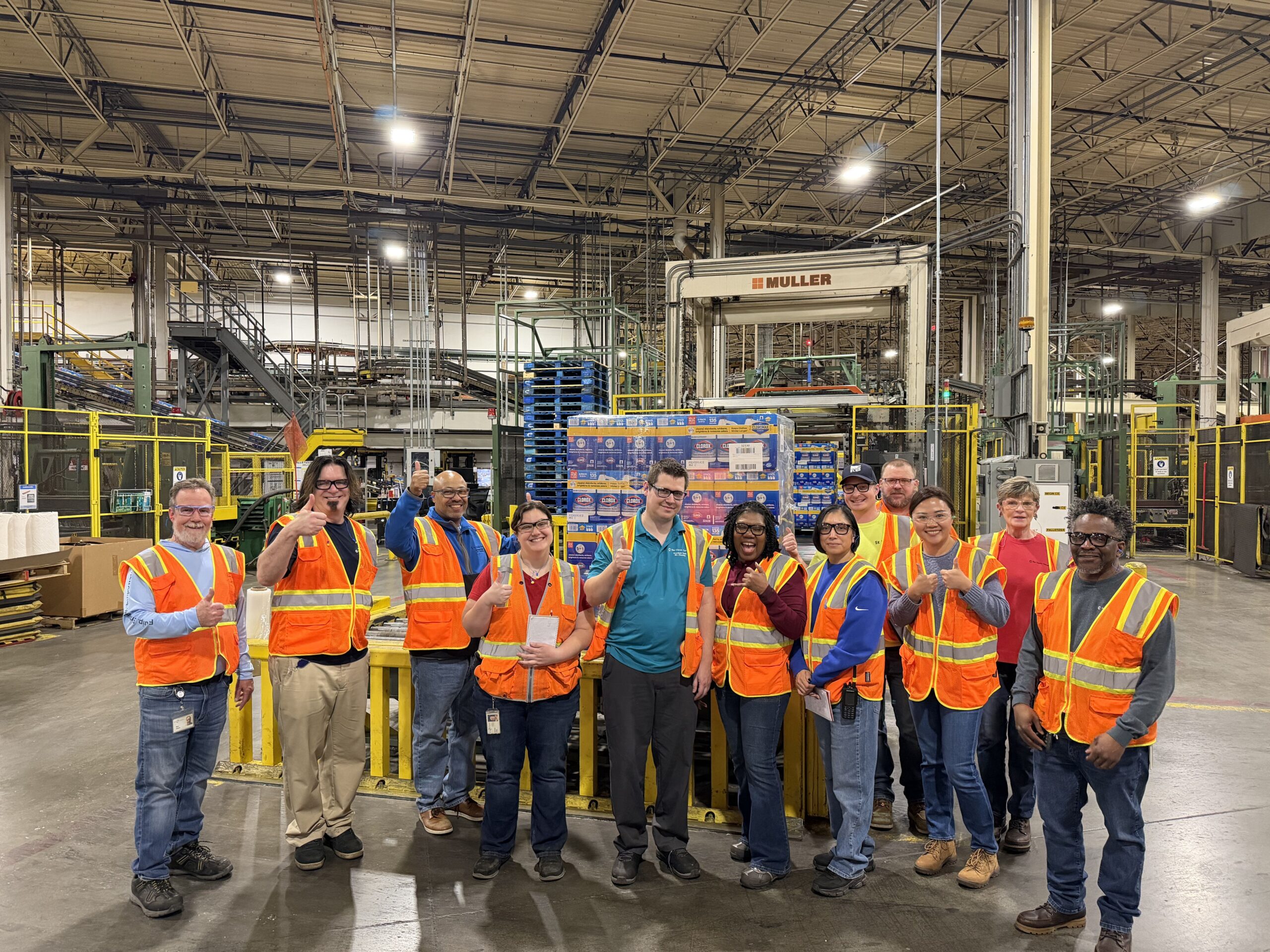 Clorox manufacturing team at Aberdeen, MD plant during SAP S/4HANA cutover, showing frontline operations and production environment.