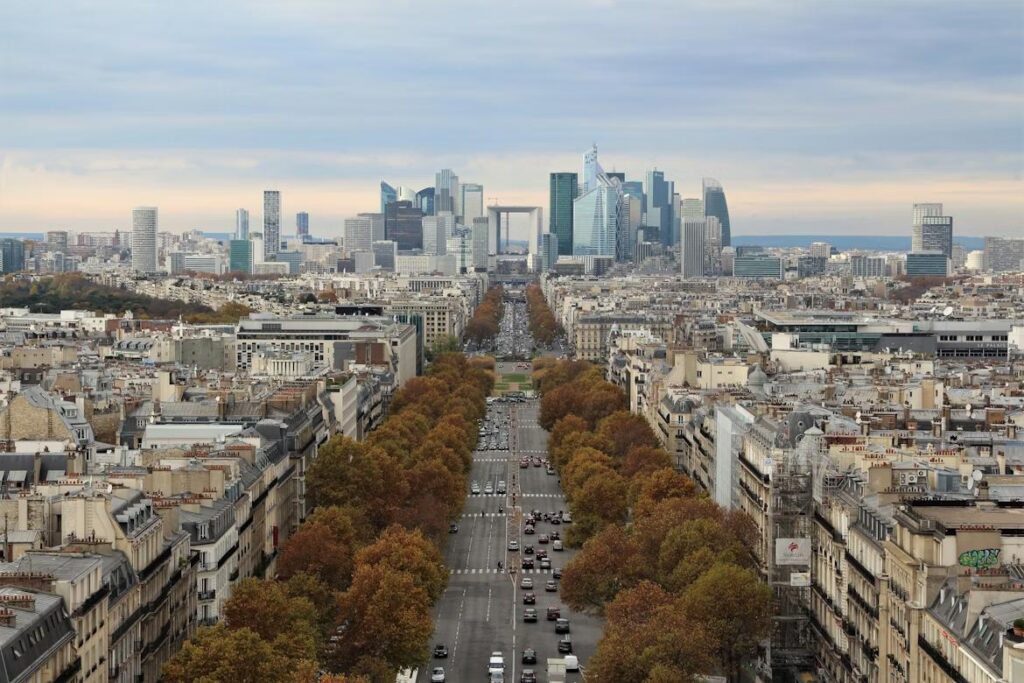 High-rise office buildings in La Défense business district in Paris, representing enterprise technology and infrastructure environments.