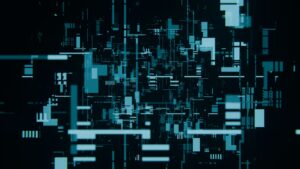 Abstract digital grid representing SAP security architecture, benchmarking, and layered control environments.