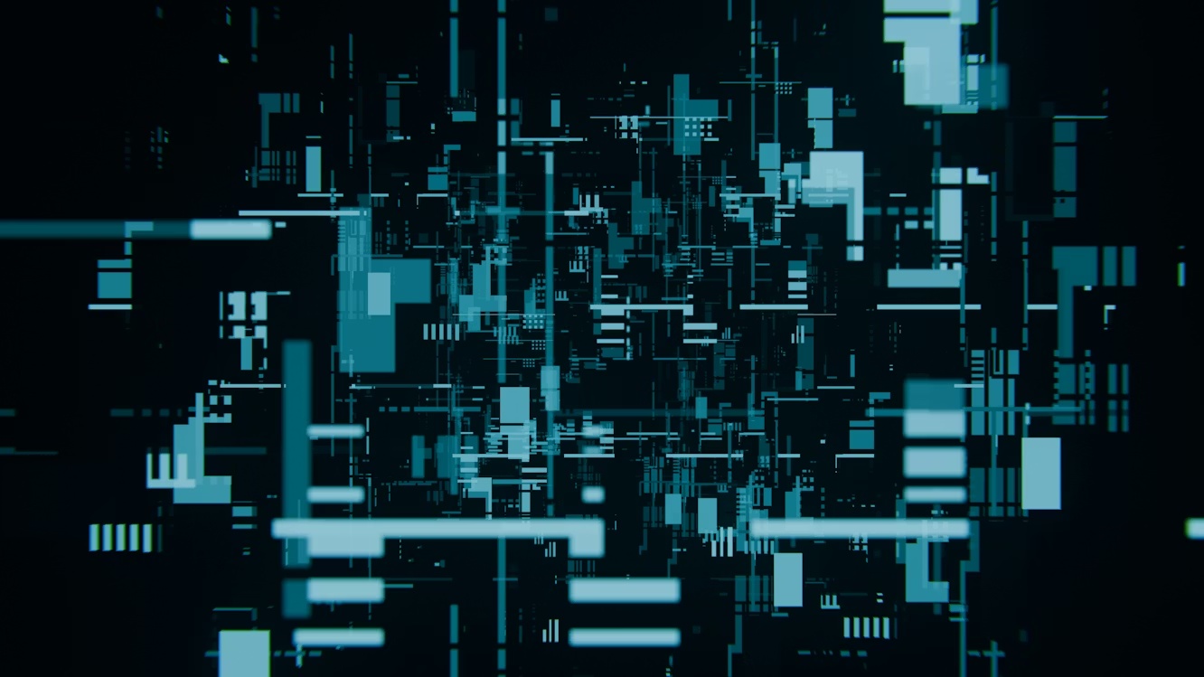 Abstract digital grid representing SAP security architecture, benchmarking, and layered control environments.