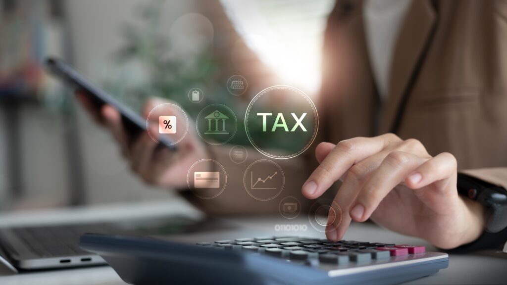 Global tax management architecture connecting ERP data, e-invoicing, tax engines, analytics, and compliance governance.